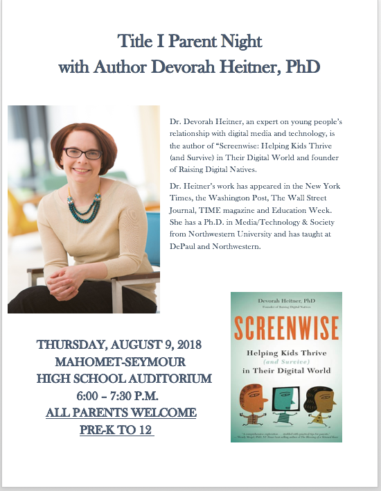 Title I Parent Night with Author Devorah Heitner